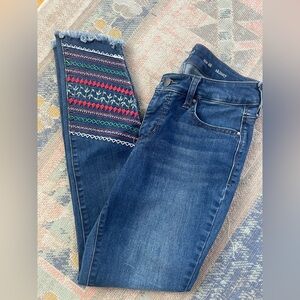 Crown & Ivy Embroidered Jeans